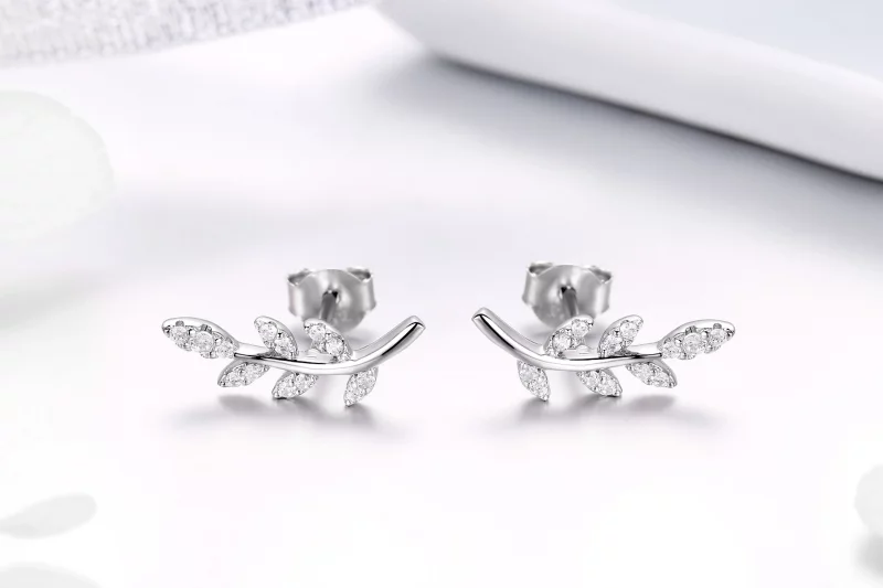 (image pour) Clous d'Oreilles Style PANDORA Feuilles de printemps - BSE031 - Afficher 4
