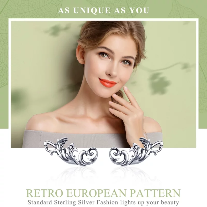 (image pour) Clous d'Oreilles Style PANDORA Fleur européenne rétro - SCE580 - Afficher 3