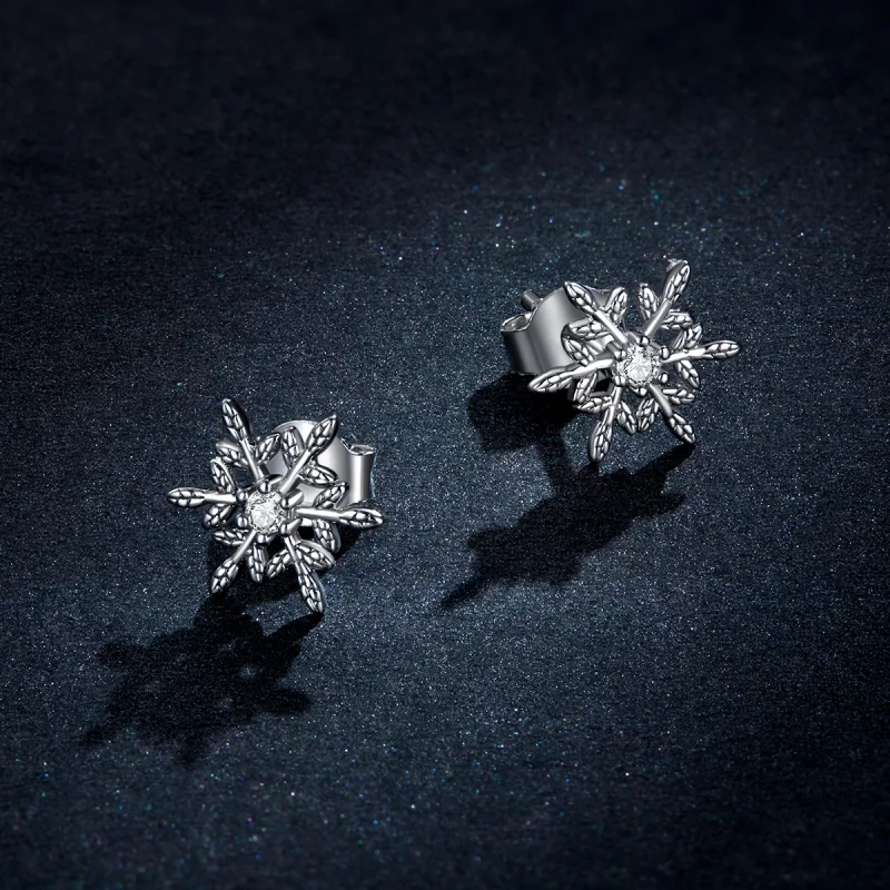 (image pour) Clous d'Oreilles Style PANDORA Flocons de neige romantiques - BSE424 - Afficher 5