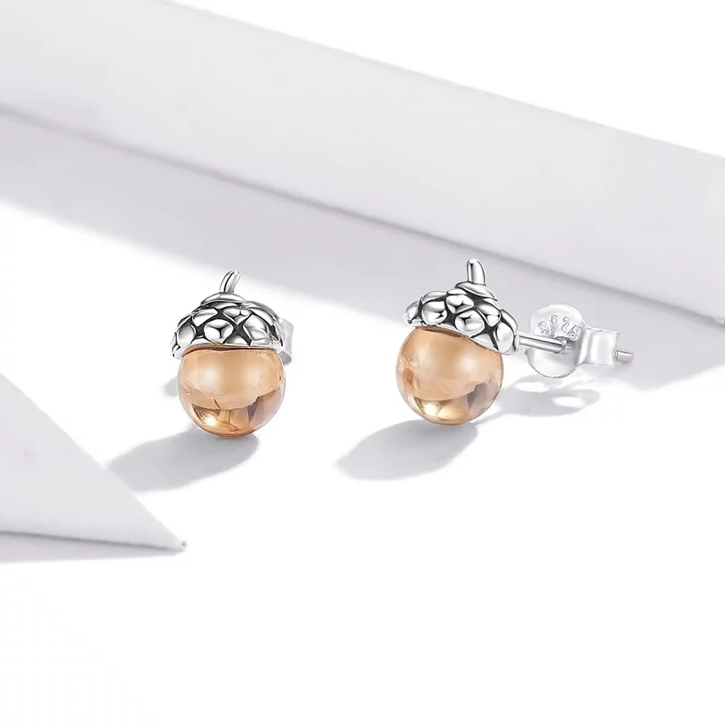 (image pour) Clous d'Oreilles Style PANDORA Fruit brillant du chêne - SCE935 - Afficher 3