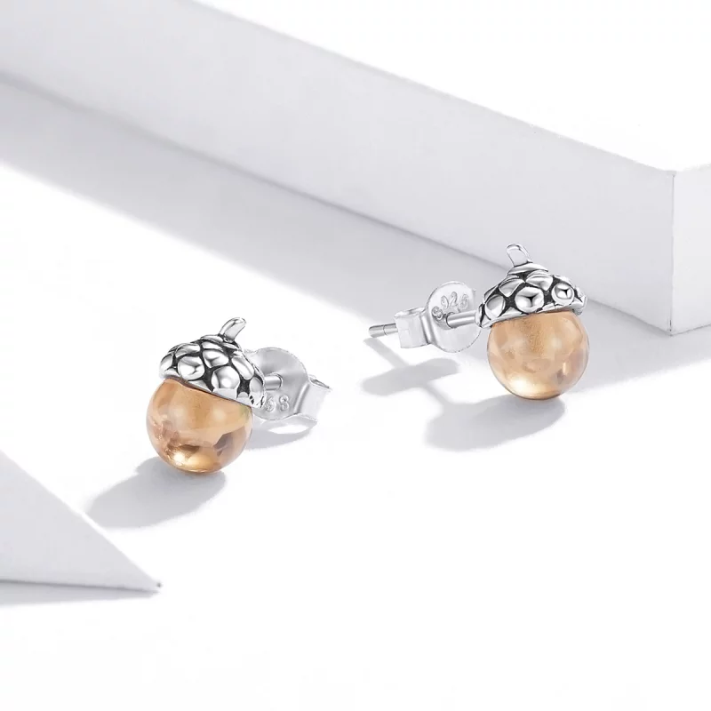 (image pour) Clous d'Oreilles Style PANDORA Fruit brillant du chêne - SCE935 - Afficher 4