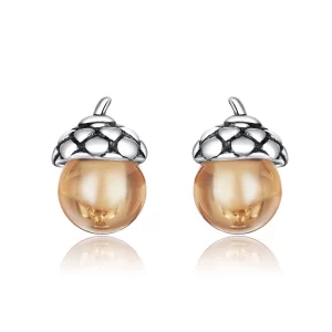 (image pour) Clous d'Oreilles Style PANDORA Fruit brillant du chêne - SCE935