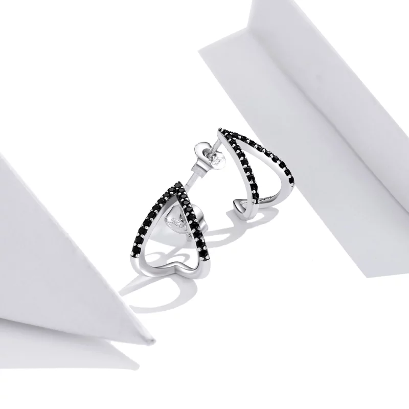 (image pour) Clous d'Oreilles Style PANDORA Géométrie simple - SCE924 - Afficher 3