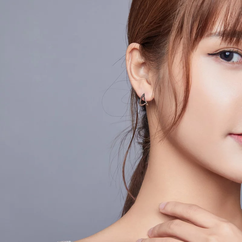 (image pour) Clous d'Oreilles Style PANDORA Géométrie simple - SCE924 - Afficher 7