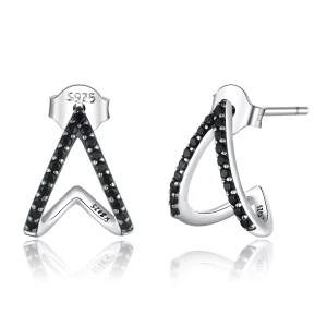 (image pour) Clous d'Oreilles Style PANDORA Géométrie simple - SCE924
