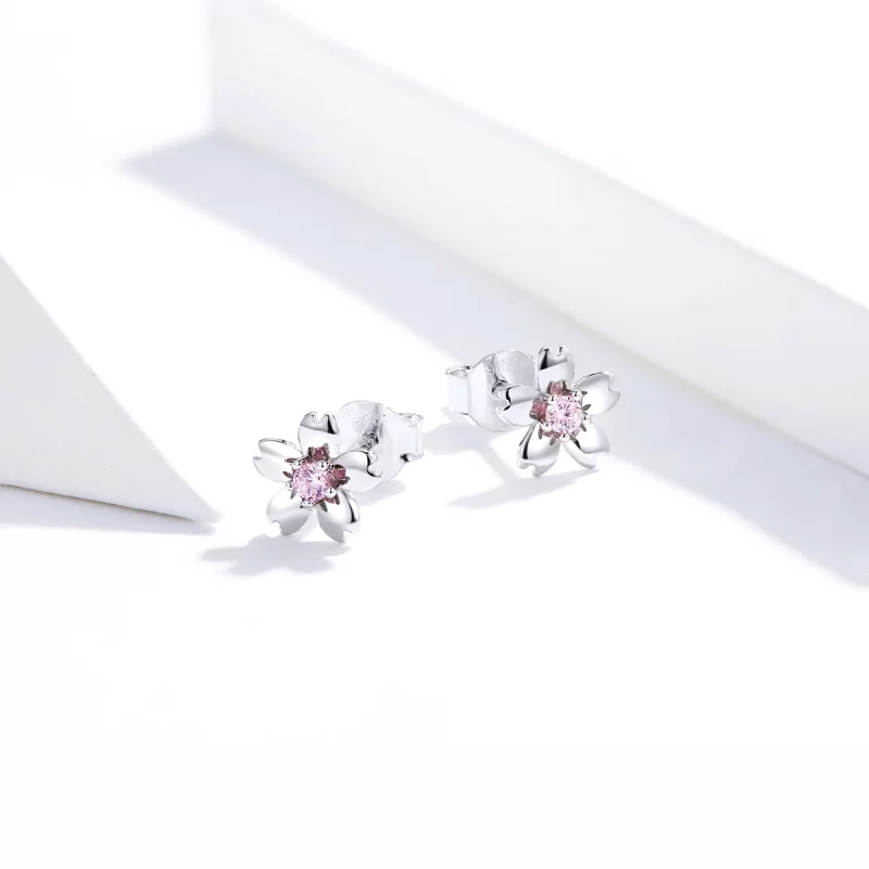 (image pour) Clous d'Oreilles Style PANDORA Goujon de fleur de marguerite - SCE784 - Afficher 2