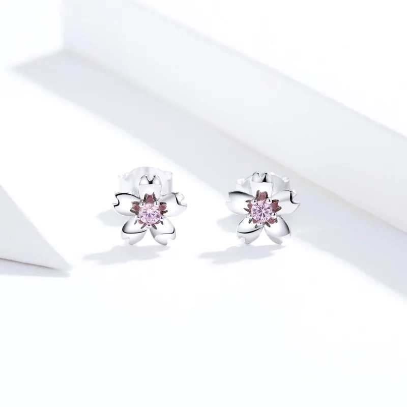 (image pour) Clous d'Oreilles Style PANDORA Goujon de fleur de marguerite - SCE784 - Afficher 4