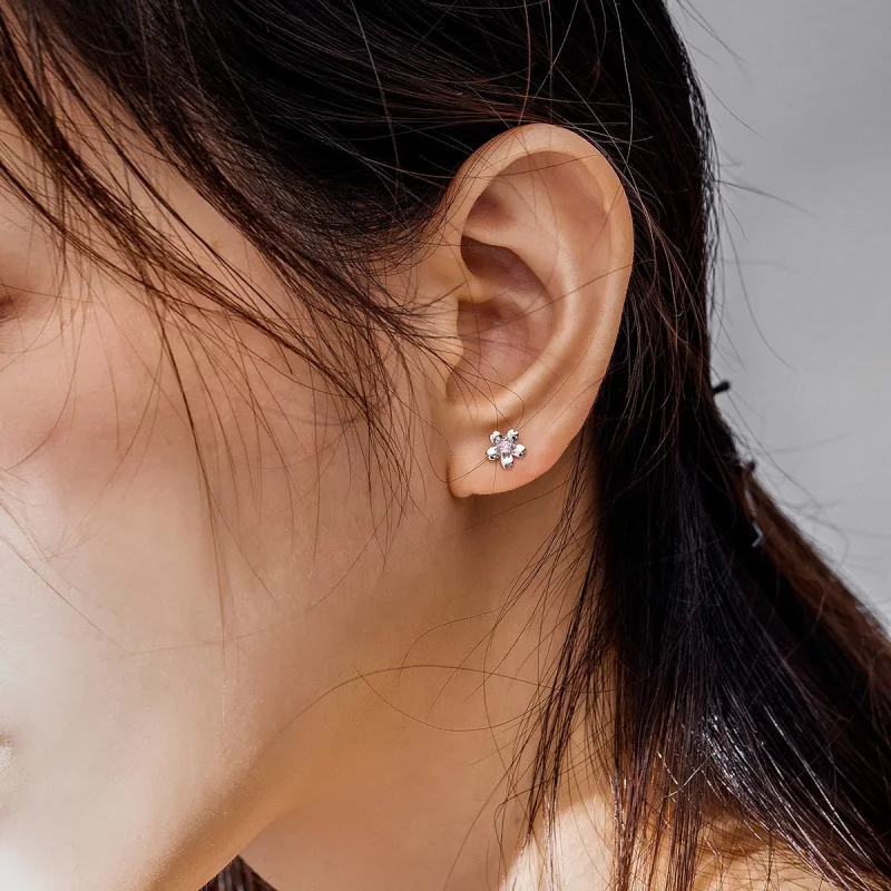 (image pour) Clous d'Oreilles Style PANDORA Goujon de fleur de marguerite - SCE784 - Afficher 5