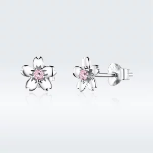 (image pour) Clous d'Oreilles Style PANDORA Goujon de fleur de marguerite - SCE784