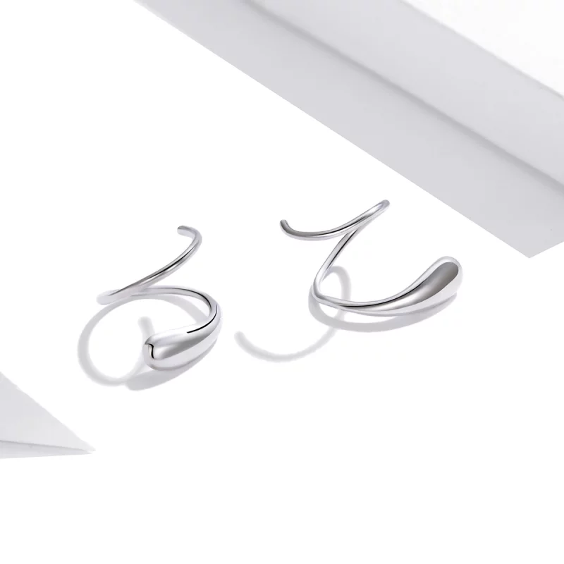 (image pour) Clous d'Oreilles Style PANDORA Gouttelettes d'eau créatives - SCE1130 - Afficher 2