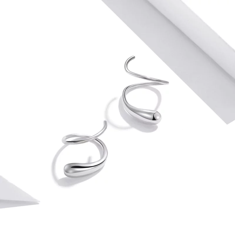 (image pour) Clous d'Oreilles Style PANDORA Gouttelettes d'eau créatives - SCE1130 - Afficher 3