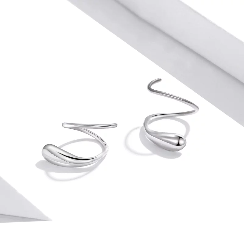 (image pour) Clous d'Oreilles Style PANDORA Gouttelettes d'eau créatives - SCE1130 - Afficher 4