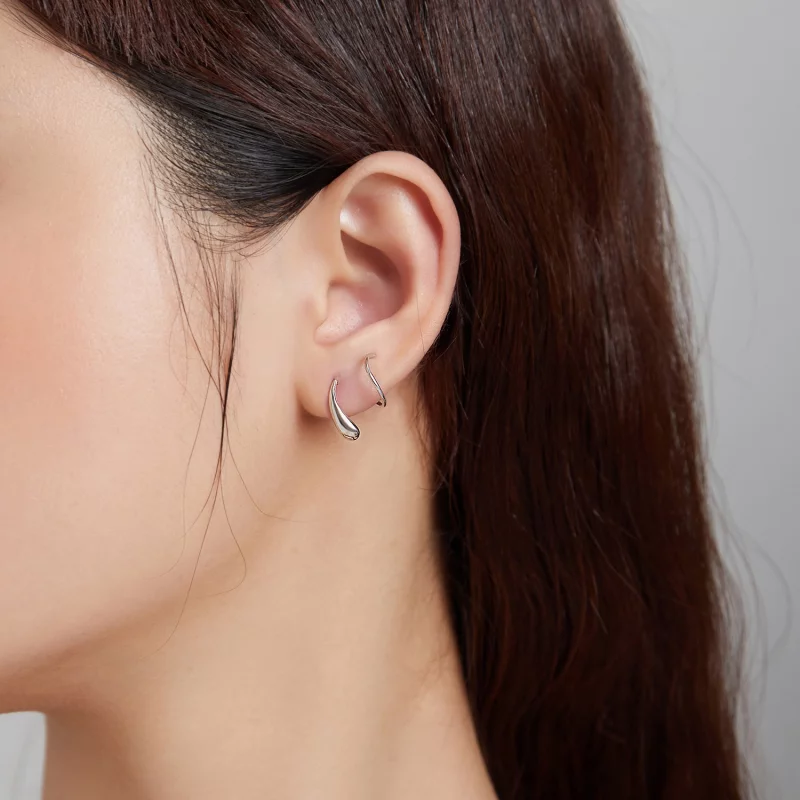 (image pour) Clous d'Oreilles Style PANDORA Gouttelettes d'eau créatives - SCE1130 - Afficher 5