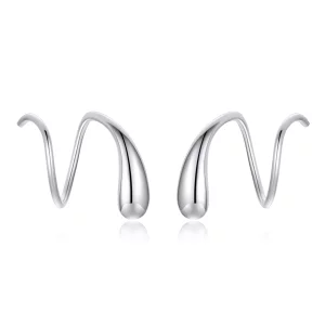 (image pour) Clous d'Oreilles Style PANDORA Gouttelettes d'eau créatives - SCE1130
