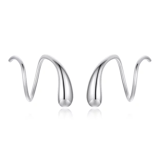 (image pour) Clous d'Oreilles Style PANDORA Gouttelettes d'eau créatives - SCE1130