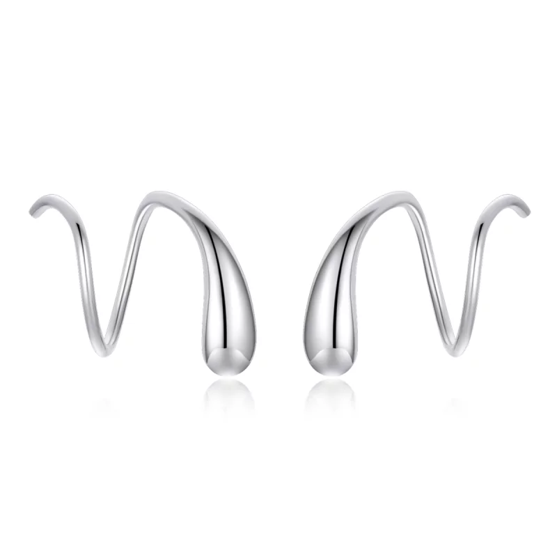 (image pour) Clous d'Oreilles Style PANDORA Gouttelettes d'eau créatives - SCE1130