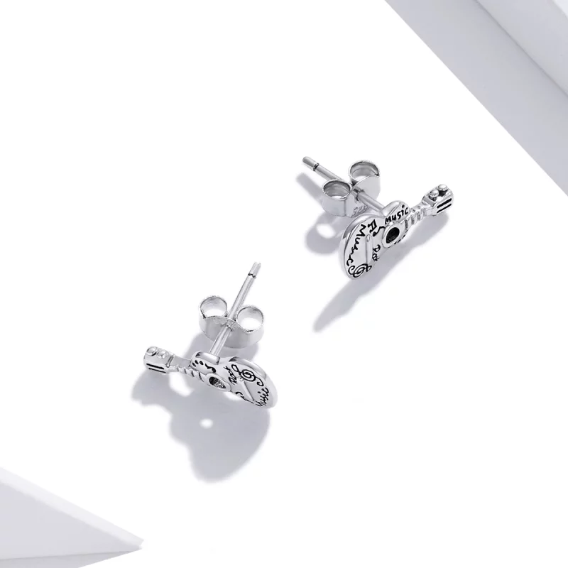 (image pour) Clous d'Oreilles Style PANDORA Guitare Vintage - SCE1155 - Afficher 4