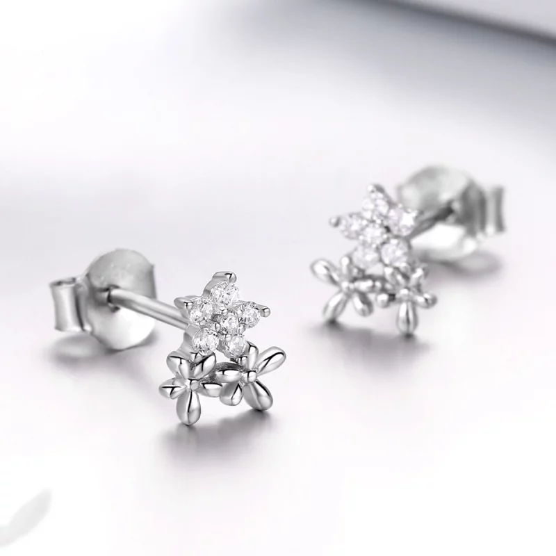 (image pour) Clous d'Oreilles Style PANDORA Gypsophile - BSE030 - Afficher 3