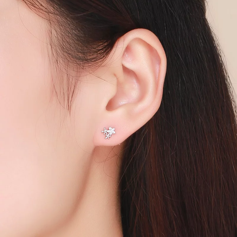 (image pour) Clous d'Oreilles Style PANDORA Gypsophile - BSE030 - Afficher 5
