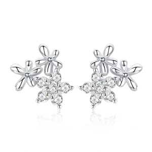 Clous d'Oreilles Style PANDORA Gypsophile - BSE030 (image pour) Clous d'Oreilles Style PANDORA Gypsophile - BSE030
