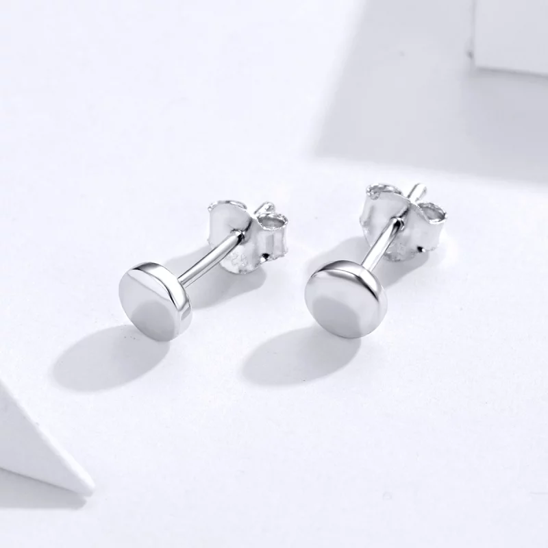 (image pour) Clous d'Oreilles Style PANDORA Haricot simple - SCE705-A - Afficher 2