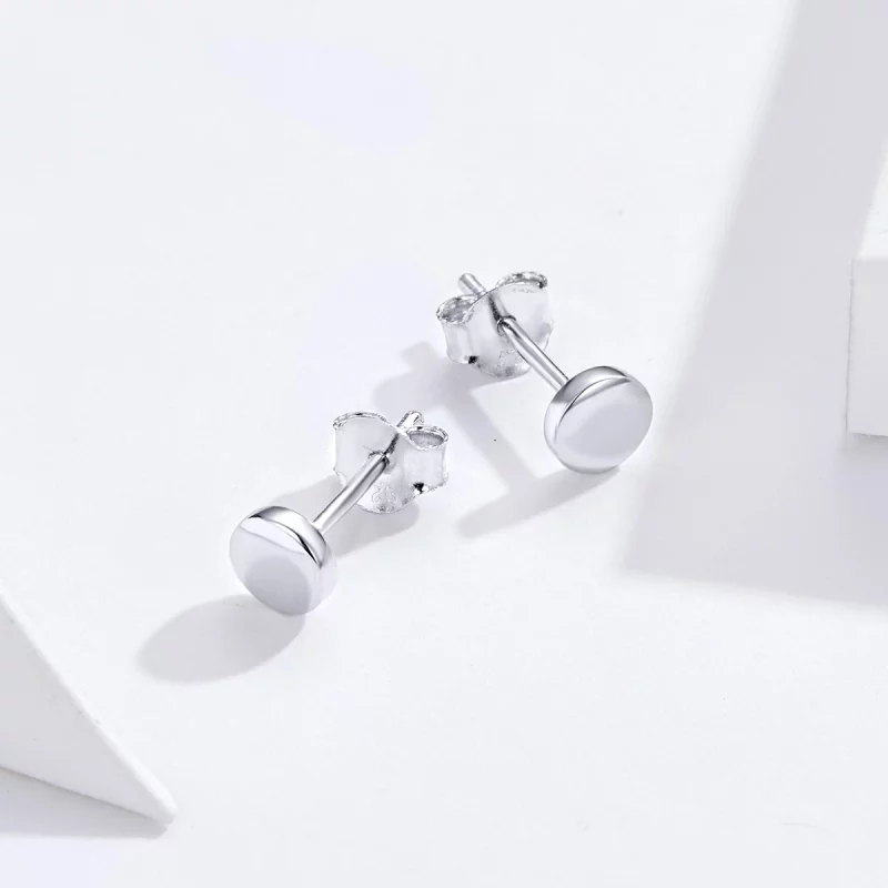 (image pour) Clous d'Oreilles Style PANDORA Haricot simple - SCE705-A - Afficher 4