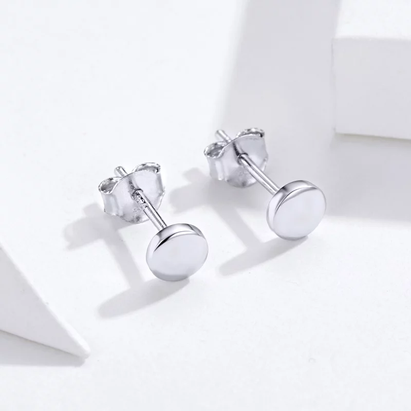 (image pour) Clous d'Oreilles Style PANDORA Haricot simple - SCE705-A - Afficher 5