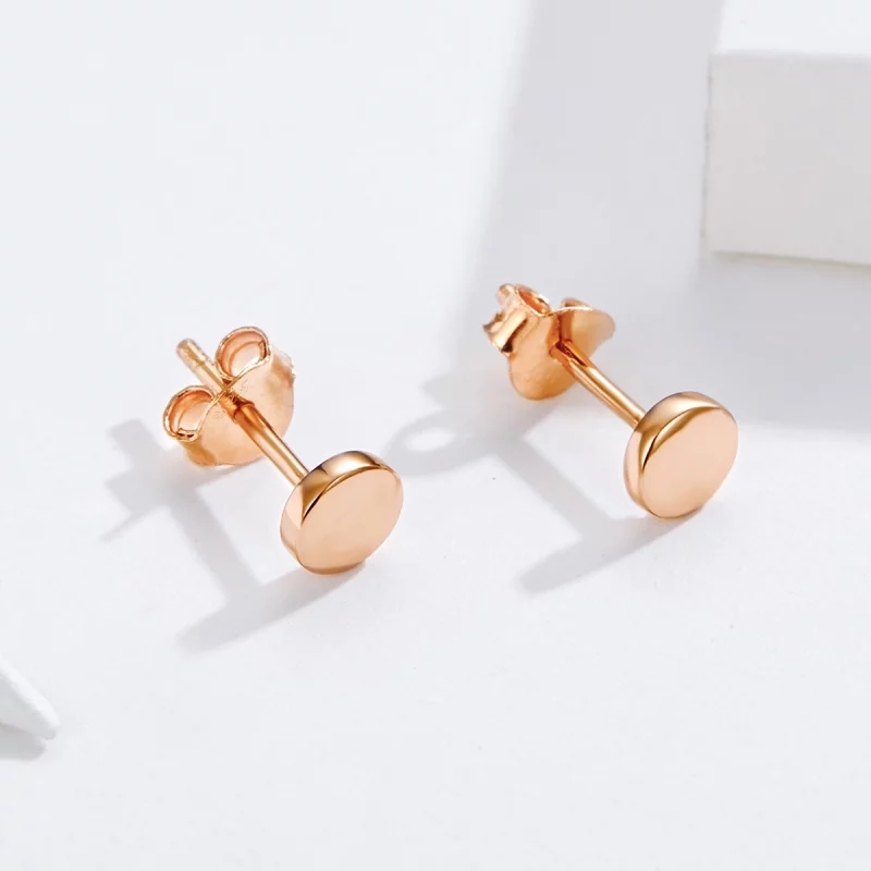 (image pour) Clous d'Oreilles Style PANDORA Haricot simple - SCE705-C - Afficher 4
