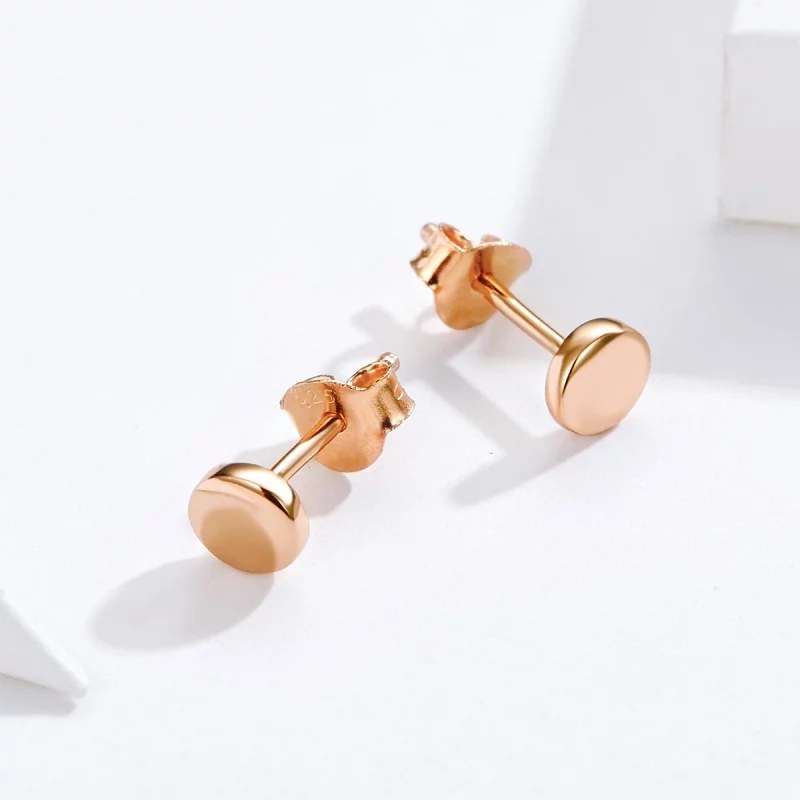 (image pour) Clous d'Oreilles Style PANDORA Haricot simple - SCE705-C - Afficher 5