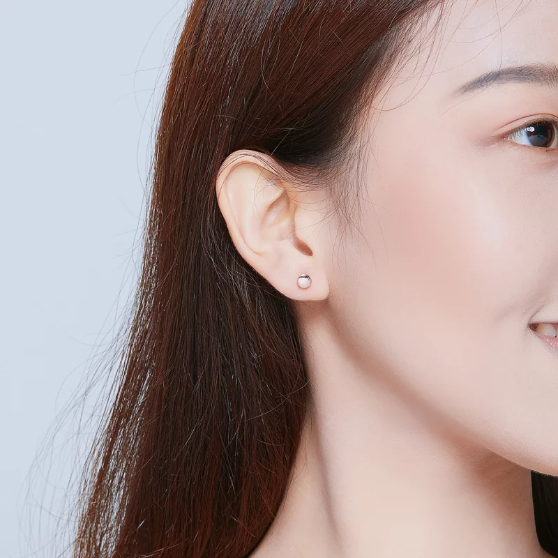 (image pour) Clous d'Oreilles Style PANDORA Haricot simple - SCE705-C - Afficher 7
