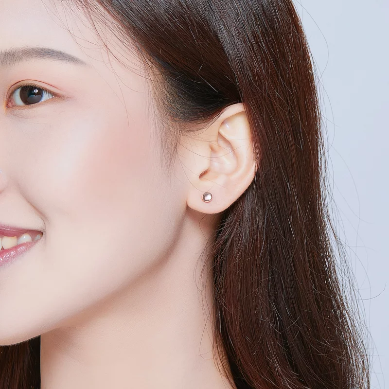 (image pour) Clous d'Oreilles Style PANDORA Haricot simple - SCE705-C - Afficher 8
