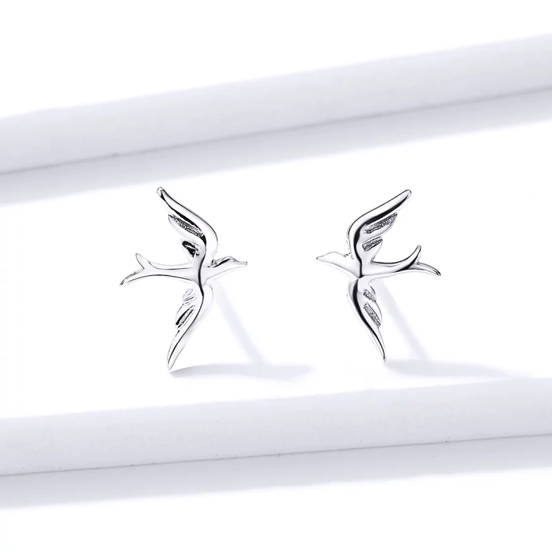 (image pour) Clous d'Oreilles Style PANDORA Hirondelle de printemps - BSE302 - Afficher 4