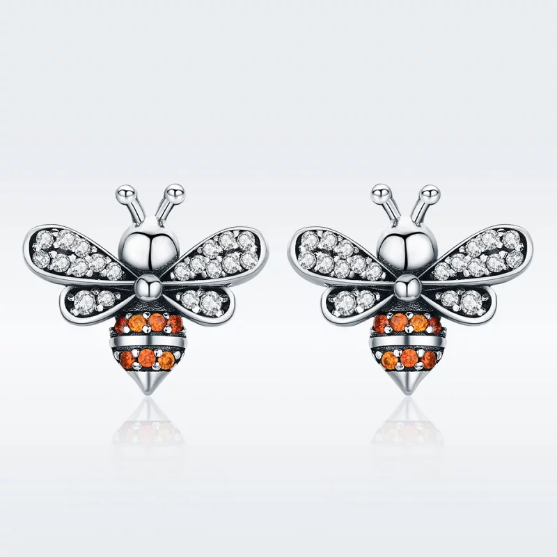 (image pour) Clous d'Oreilles Style PANDORA Histoire d'abeille - SCE344 - Afficher 4