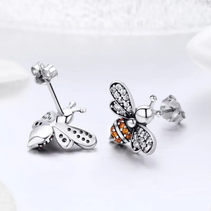 (image pour) Clous d'Oreilles Style PANDORA Histoire d'abeille - SCE344 - Afficher 6