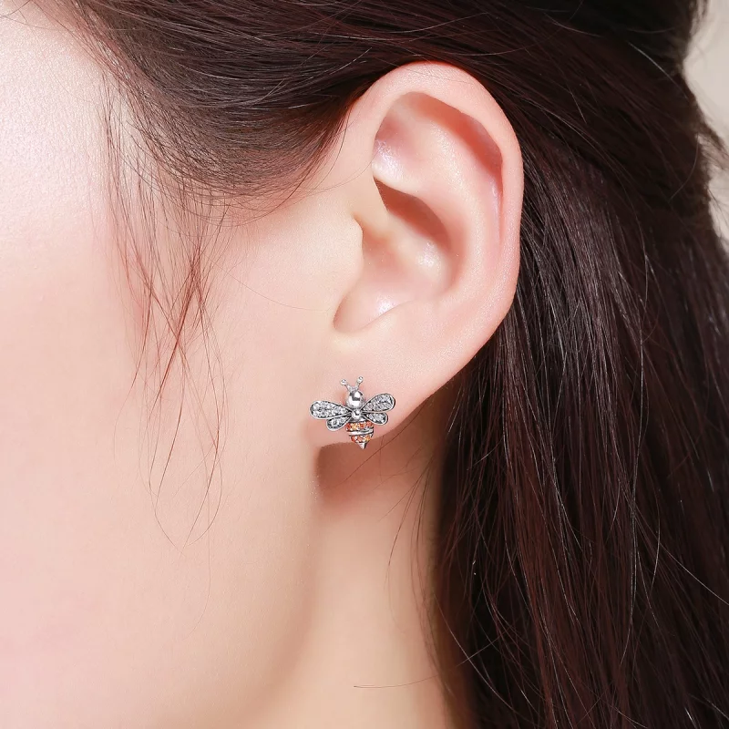 (image pour) Clous d'Oreilles Style PANDORA Histoire d'abeille - SCE344 - Afficher 7