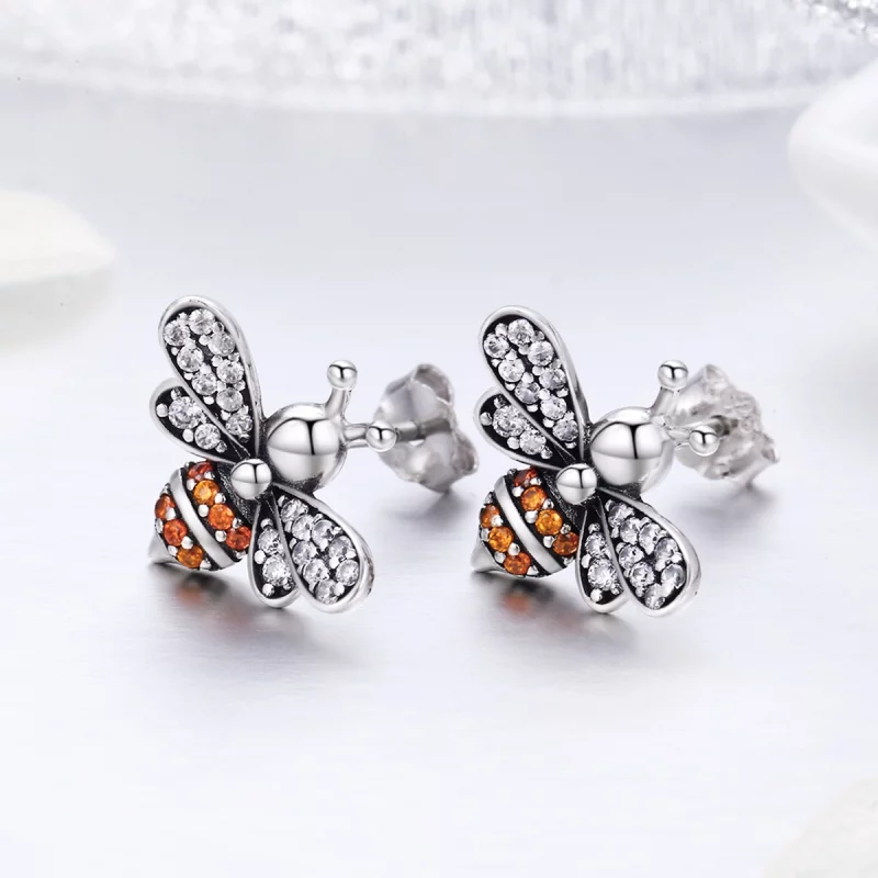 (image pour) Clous d'Oreilles Style PANDORA Histoire d'abeille - SCE344 - Afficher 8