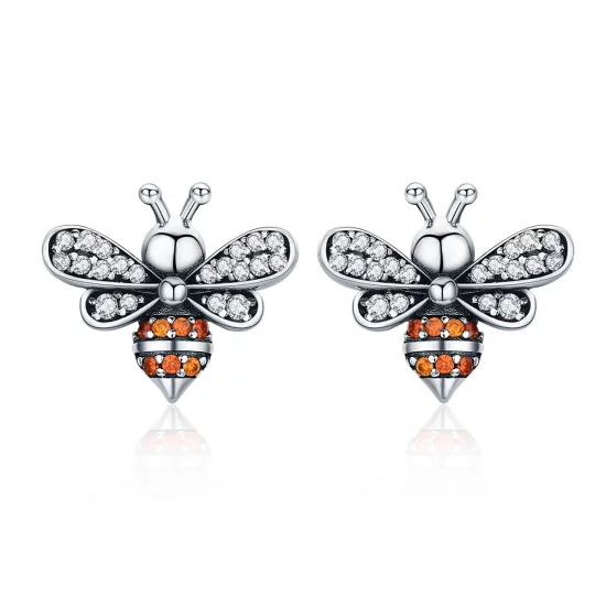 (image pour) Clous d'Oreilles Style PANDORA Histoire d'abeille - SCE344