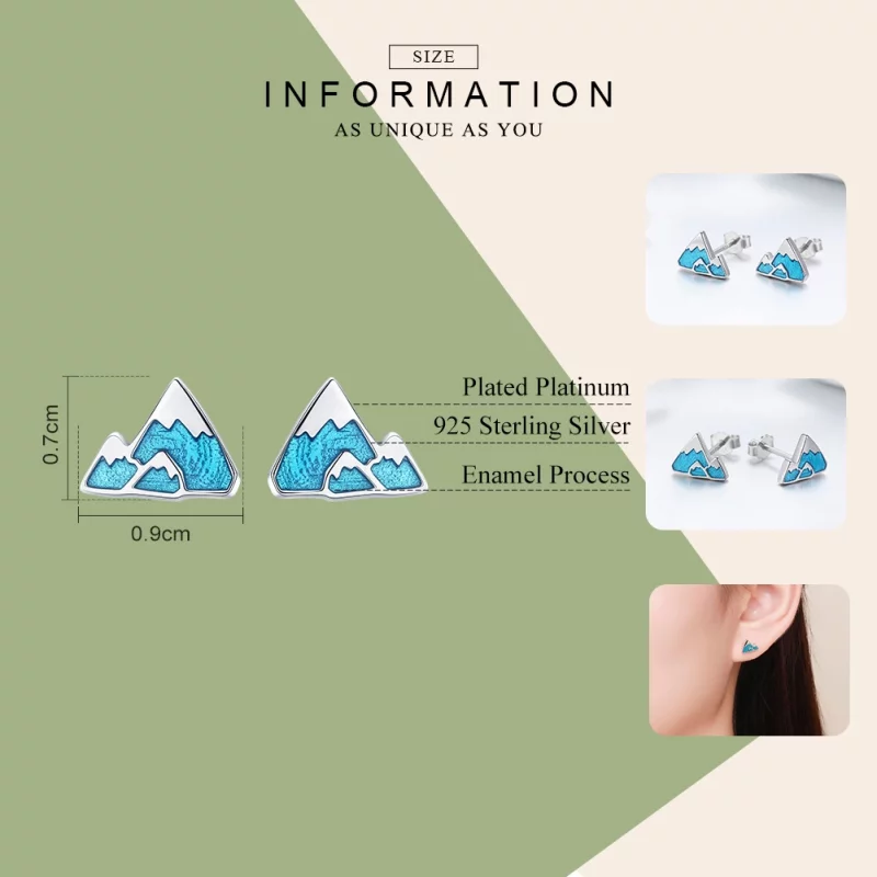 (image pour) Clous d'Oreilles Style PANDORA Iceberg unique - SCE475 - Afficher 3