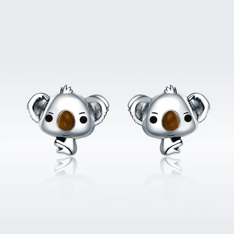 (image pour) Clous d'Oreilles Style PANDORA Koala mignon - SCE381 - Afficher 4