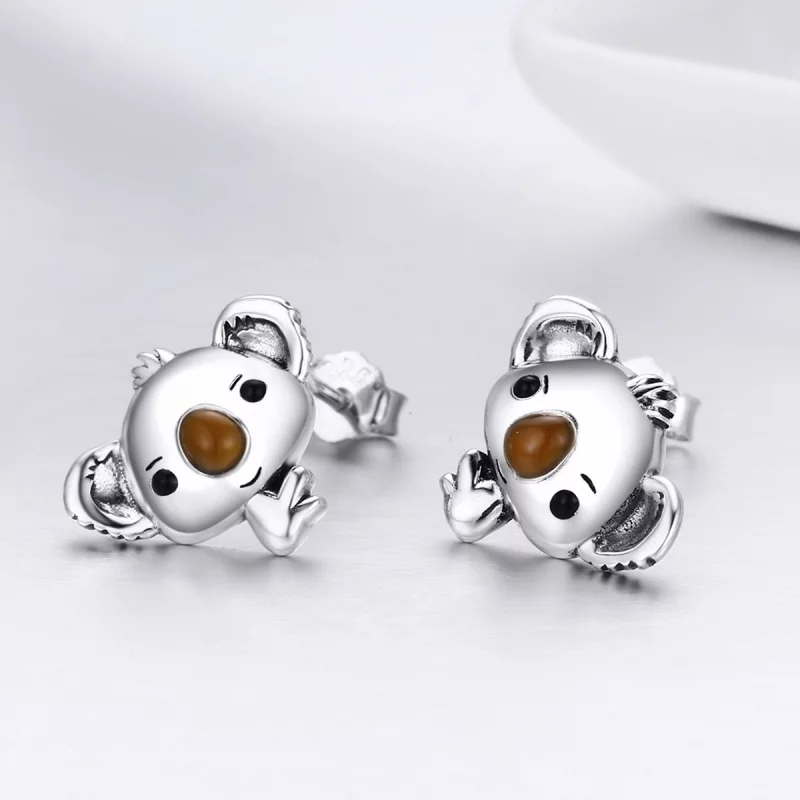 (image pour) Clous d'Oreilles Style PANDORA Koala mignon - SCE381 - Afficher 5