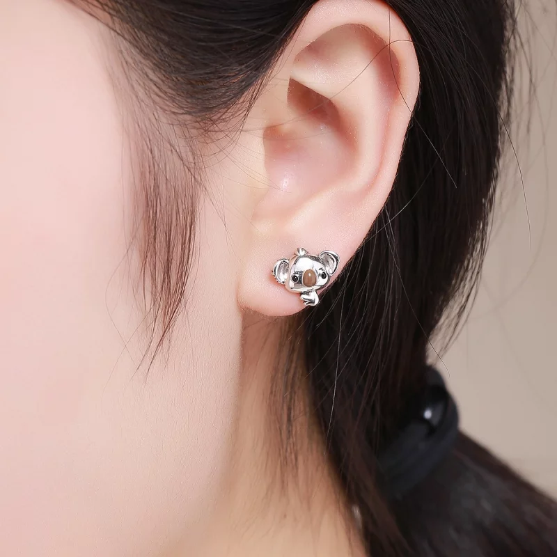 (image pour) Clous d'Oreilles Style PANDORA Koala mignon - SCE381 - Afficher 7