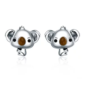 (image pour) Clous d'Oreilles Style PANDORA Koala mignon - SCE381