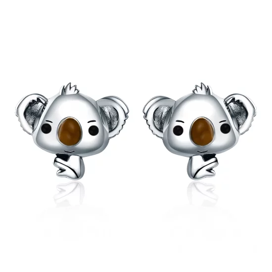 (image pour) Clous d'Oreilles Style PANDORA Koala mignon - SCE381