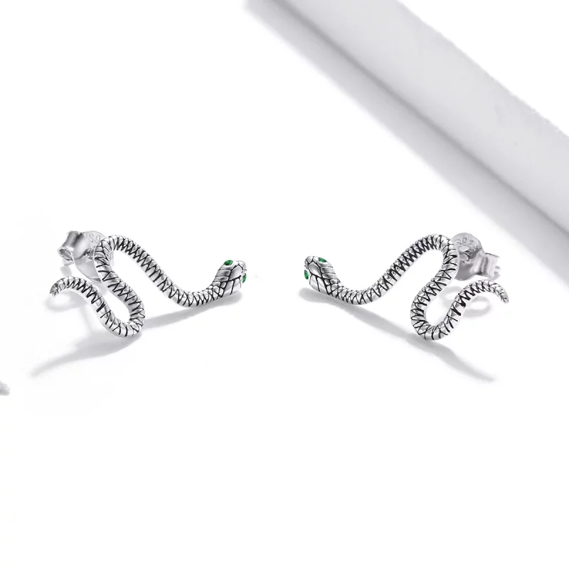 (image pour) Clous d'Oreilles Style PANDORA La danse du serpent - SCE1111 - Afficher 3