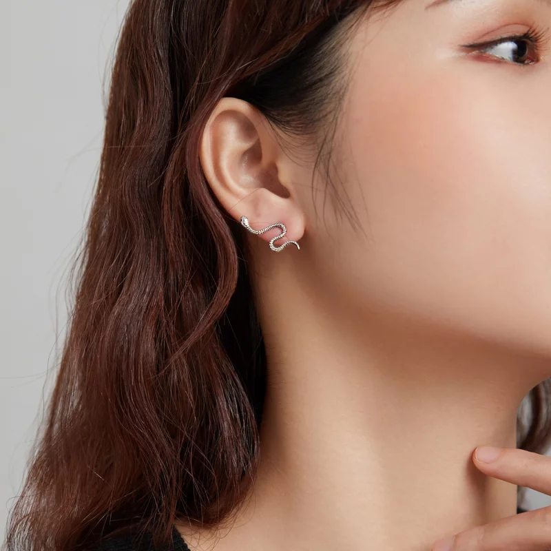 (image pour) Clous d'Oreilles Style PANDORA La danse du serpent - SCE1111 - Afficher 7