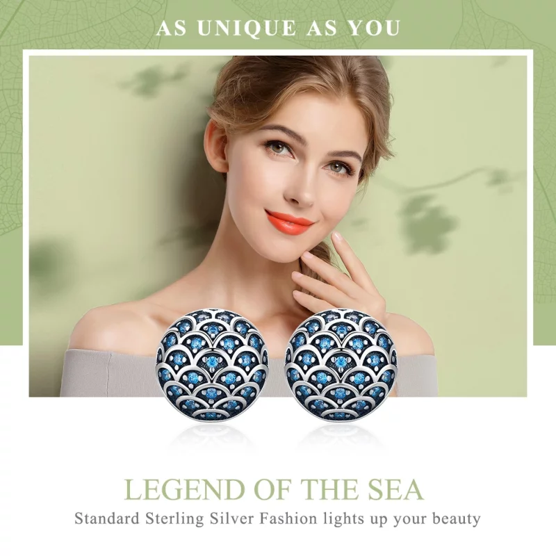 (image pour) Clous d'Oreilles Style PANDORA Légende de la mer - SCE239 - Afficher 2
