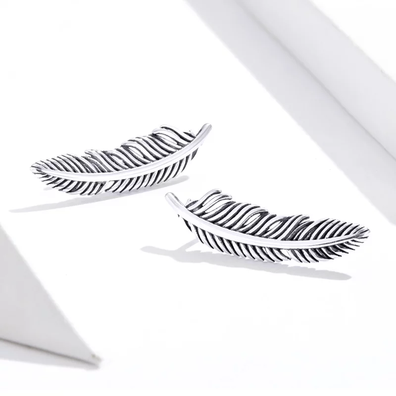 (image pour) Clous d'Oreilles Style PANDORA Léger comme une plume - SCE865 - Afficher 3