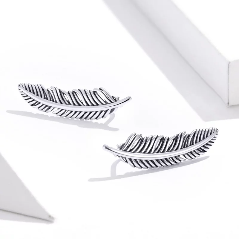 (image pour) Clous d'Oreilles Style PANDORA Léger comme une plume - SCE865 - Afficher 4