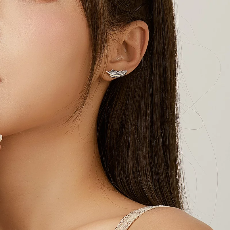 (image pour) Clous d'Oreilles Style PANDORA Léger comme une plume - SCE865 - Afficher 5