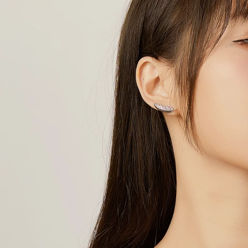 (image pour) Clous d'Oreilles Style PANDORA Léger comme une plume - SCE865 - Afficher 7